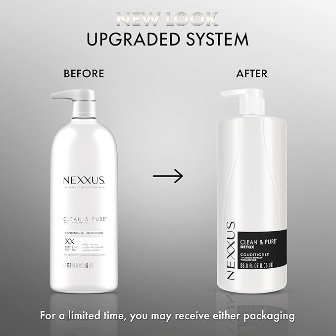 Nexxus Clean & Pure Conditioner for Professional-Level Hair Care Powered by Clarifix Balancer Technology with Lactic Acid 33.8 oz