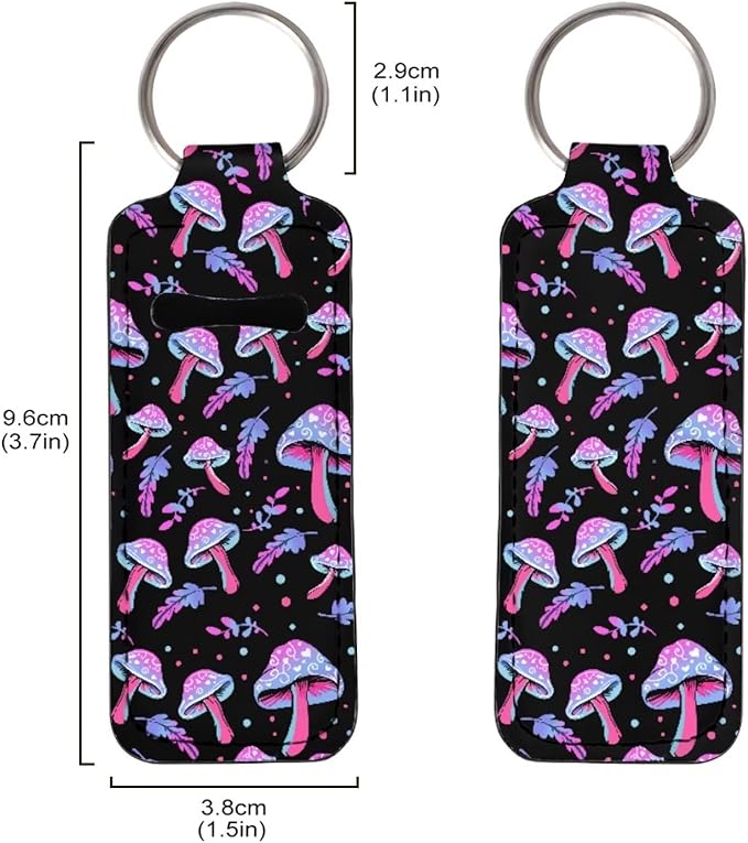 Lipstick Holder Keychain, Cute Keychains for Lip Balm Holder, Neoprene Lipstick Sleeve Pouch for Women Men Teens