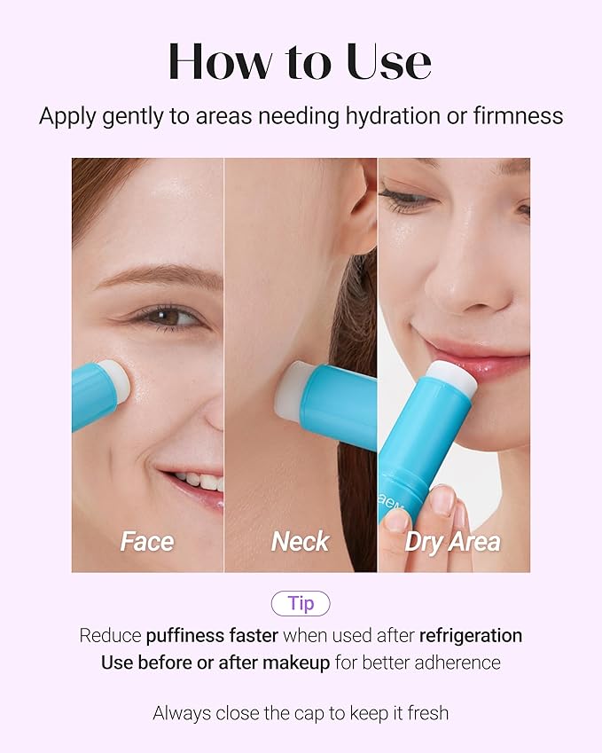 THESAEM Iceland Hydrating Peptide Eye Stick 0.38 oz - Elasticity, Cooling, Moisturizing Eye Balm for Loose Skin – Under Eye Treatment - Balm to Smooth Skin Texture - Daisy Flower Scent