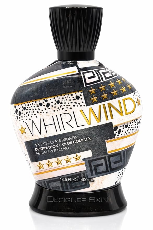Designer Skin Whirlwind 9X First Class Bronzer Tanning Bed Lotion – Indoor & Outdoor Use, For Tanning Beds & Sun, Tahiti Plum, 13.5 oz