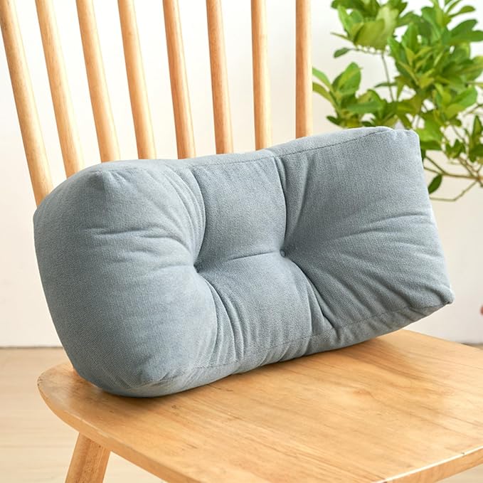 Back Pillow for Chair, Lumbar Support Pillow for Office Chair Lower Back Pain Relief Soft Cushion Car Bed Couch Sitting High Elasticity (Blue, 35cm*16cm*20cm)