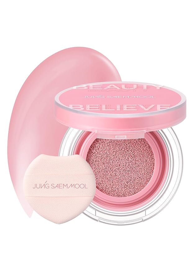 JUNG SAEM MOOL Artist Cushion Blush | Easy to Blend with Puff, Buildable Liquid Blush for Cheeks with a Natural & Matte Finish, Korean Makeup (Blur | Merry Pink)