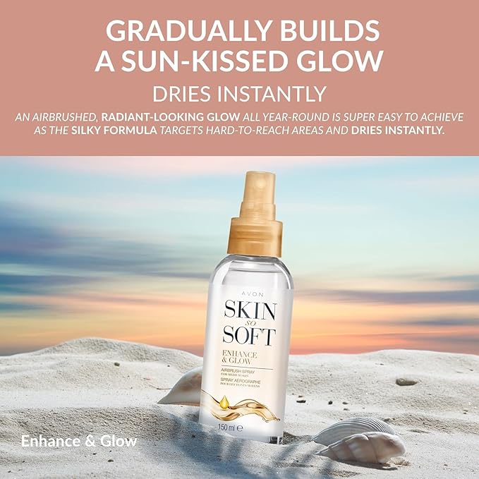 Enhance & Glow Airbrush Tanning Spray, 150ml, Sun-Kissed Glow, Quick Drying