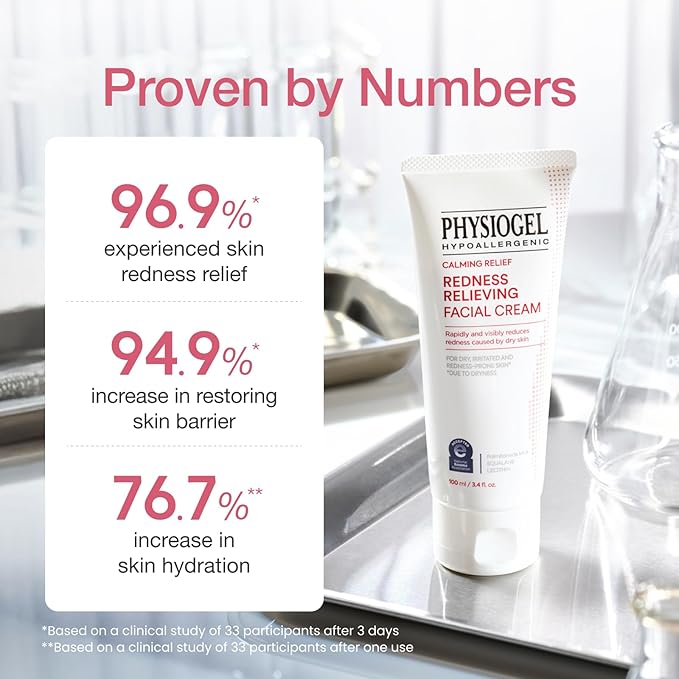 Physiogel Redness Reducing Cream – Ceramide Moisturizer for Dry, Sensitive & Redness-Prone Skin, Repairs Skin Barrier, Dermatologist-Tested, Fragrance-Free, Korean Skincare, 3.4 fl oz (Pack of 2)