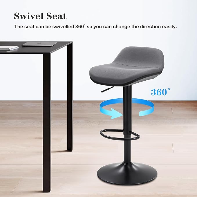 IWMH Standing Desk Stool, Height Adjustable Standing Desk Chair, Ergonomic Sit Stand Stool with Footrest, 360° Swivel Leaning Stools for Office Home (Grey)