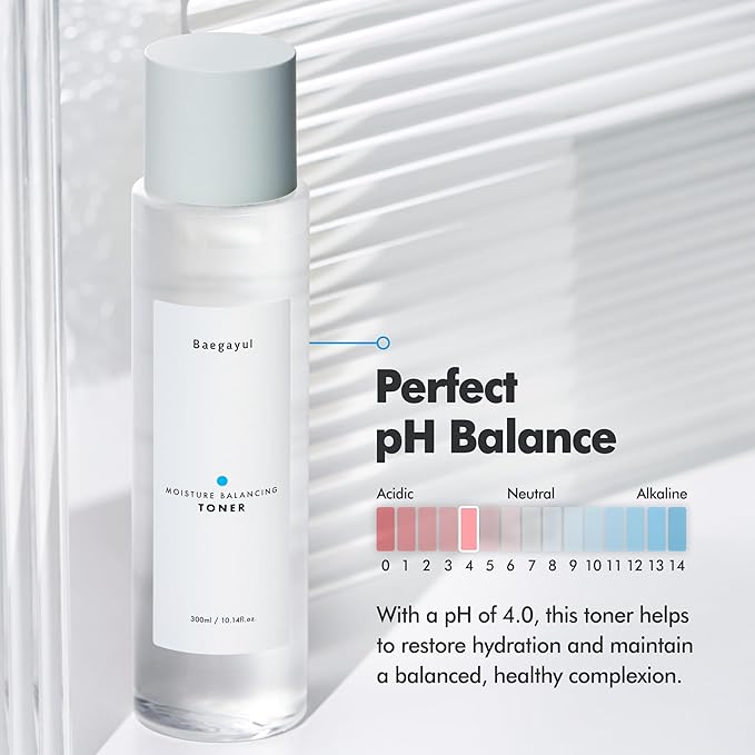 Moisture Balancing Face Toner – Hydrating Korean Toner for Sensitive Skin with Low pH, CICA & Ceramide, PHA and Job’s Tears Extract, Plumping & Calming K-Beauty Skincare (10.14 fl oz)