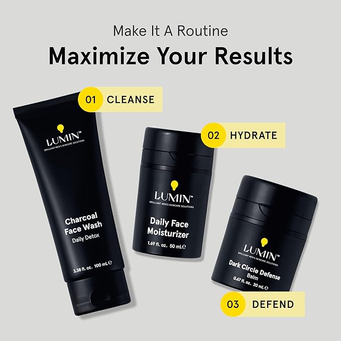 Lumin Daily Face Moisturizer for Men – Lightweight Hydrating Cream with Niacinamide, Men’s Face Lotion for Normal, Combination & Sensitive Skin, Korean Skincare, Smooth & Nourishing, 50ml