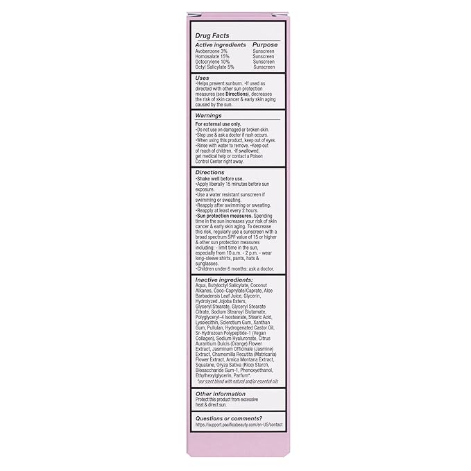Pacifica Beauty Vegan Collagen SPF 30 Broad Spectrum Sunscreen Every Day Face Lotion,UVA/UVB Protection for All Skin Types,Lightweight,Moisturizing & Hydrating,Cruelty Free,White,1.7 Fl Oz,(Pack of 2)