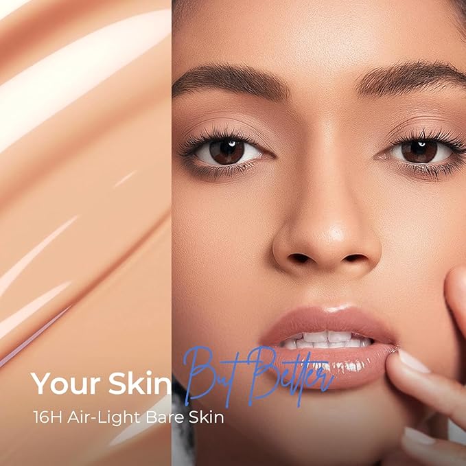 SACE LADY Bare Touch Skin Tint SPF 30, Skin-Like Serum Tinted Moisturizer Lasts Up to 16HR, Lightweight Natural Matte Glow Finish, Infused with Peptides and Hyaluronic Acid (#04 Beige Glow)