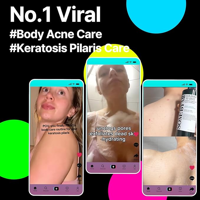 SOME BY MI AHA BHA PHA 30 Days Miracle Acne Clear Body Cleanser 13.5oz – Salicylic Acid & Tea Tree Acne Body Wash – Deep Cleansing, Sulfate & Paraben Free Korean Skin care