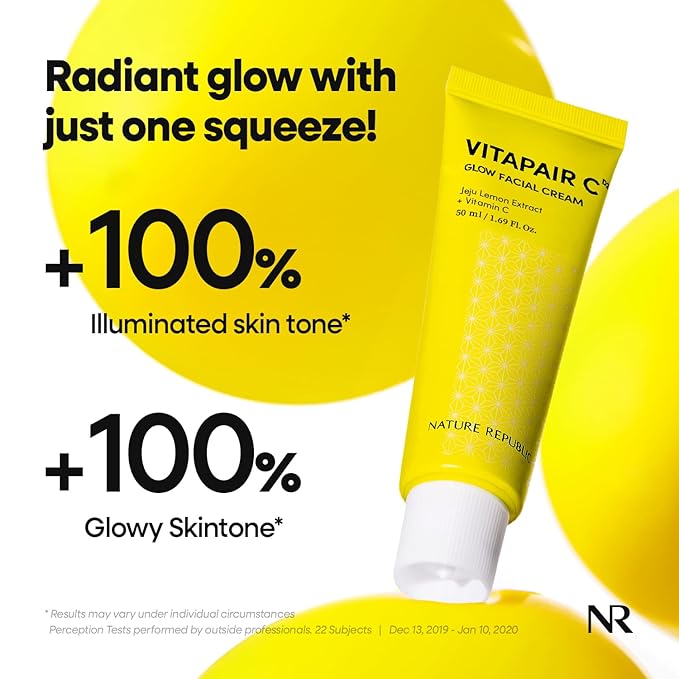 Nature Republic Vitapair C Glow Facial Cream | Vitamin Moisturizer for Radiance & Glow, Even-Looking Skin Tone, Long-Lasting Hydration Gel Texture, 50ml / 1.69 fl oz