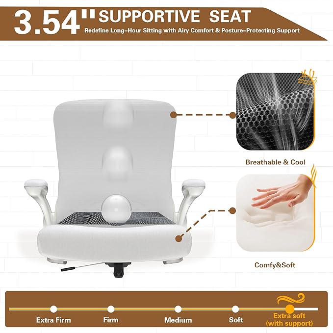 Ergonomic Office Chair - High Back Desk Chair with Adjustable Lumbar Support, Breathable Mesh Back, 330LBS Capacity, Easy Assembly, for Home Office Executive Computer Task