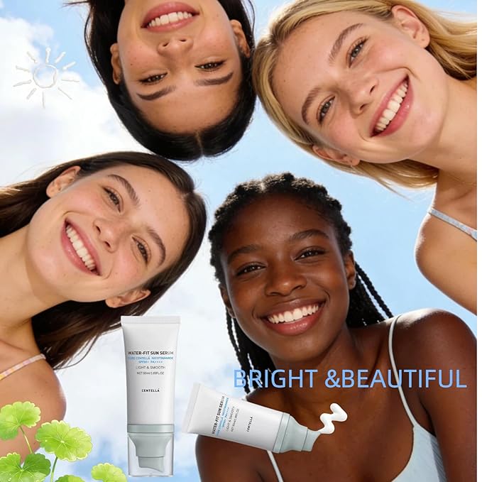 Centella Sunscreen SPF 50 PA++++:Hyalu Cica Water-Fit Sun Serum.long-lasting protection,moisturizing formula is light & smooth, No White Cast for All Skin Type and UV Defense.