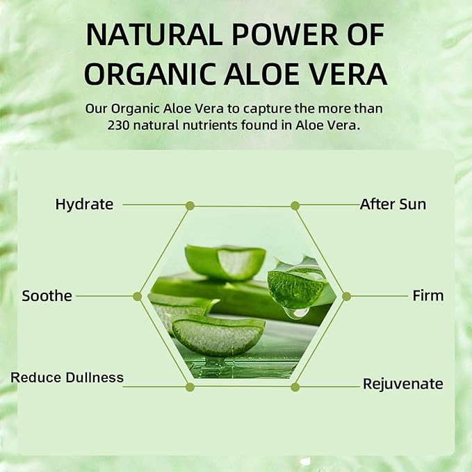 Aloe Vera Face Cream Moisturizer, Moisturizing Cream with 98% Organic Natural Aloe Vera, Long Lasting Deep Moisturize, Soothing & Nourish Dry Skin, Lightweight & Non-Greasy Formula