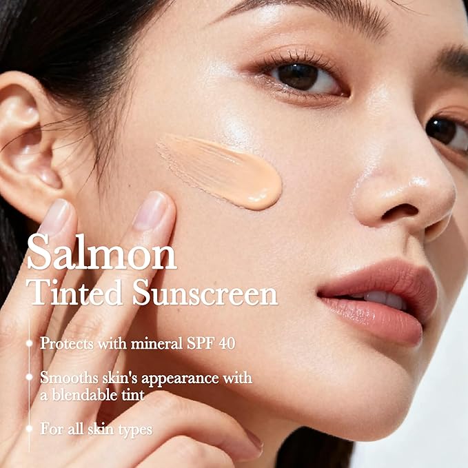 Ultra Lightweight Salmon Tinted Face Sunscreen SPF 40 - Sheer, Buildable Coverage for a Flawless, Matte Finish, 1.69oz