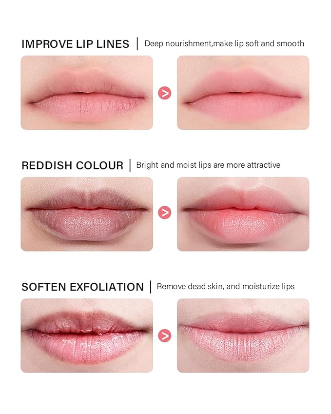 Lip Sleeping Mask Set-5 Pcs Lip Balm Hydrating Lip Mask Overnight Lip Treatment Care for Dry Cracked Lips,Day &Night Moisturize &Nourish Korean Lip Gloss Women to Improve Lip Color With Shea Butter