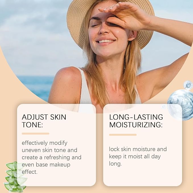 BB Blur Tinted Moisturizer SPF 30, BB Cream Tinted Moisturizer, Tinted Care Primer with Brush, Instantly Hydrates, Full Coverage, Creates Matte Effect (Ivory, 1 floz)