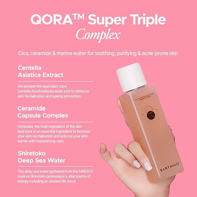O'live Biomestage Essence Toner, 200ml Hydrating Facial Toner with Centella Asiatica, Ceramides to Soothe Skin Barrier & Minimize Look of Pores & Texture on Sensitive or Acne Prone Skin