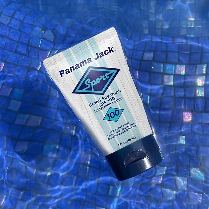 Panama Jack Sport Sunscreen Lotion - SPF 100, Broad Spectrum UVA/UVB Protection, Non-Greasy, PABA, Paraben, Gluten & Cruelty Free, 3 FL OZ (Pack of 1)