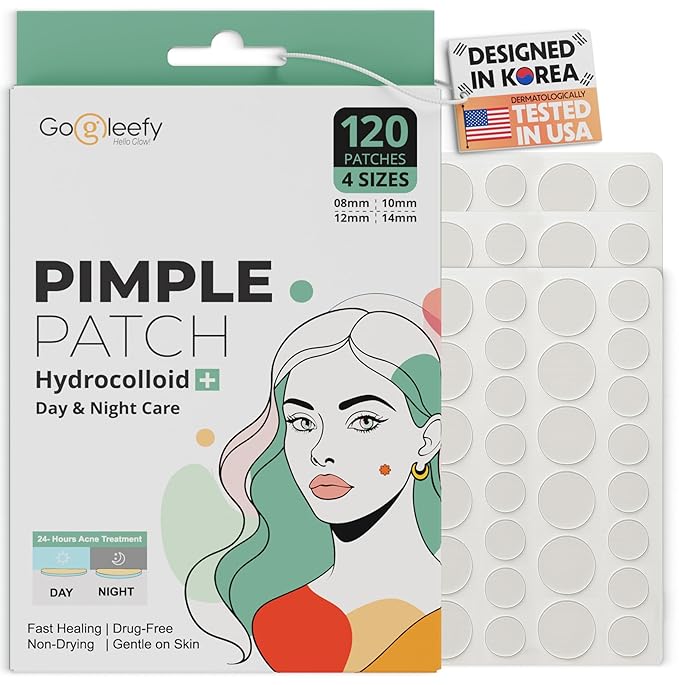 Pimple Patches for Face – Day & Night Acne Patches for Fast Healing, Skin Clarity – Invisible Hydrocolloid Patches, Waterproof Spot Treatment – All Skin Types Zit Patches of 60/120/180