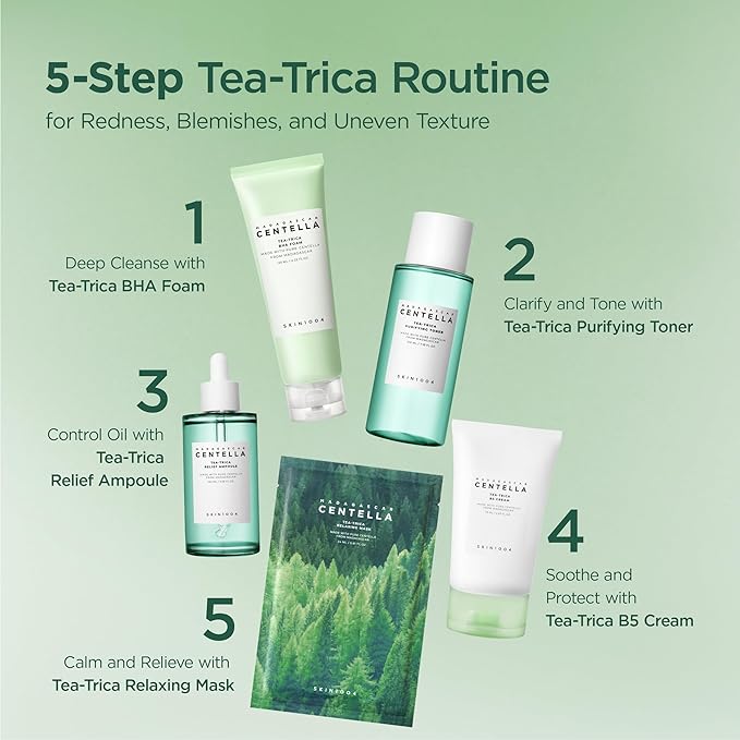 SKIN1004 Tea-Trica Purifying Toner, Korean Toner with Tea Tree & BHA, Centella Toner for Oil Balance & Hydration, Lightweight Astringent for Soothing & Refreshing, Korean Skin Care, 7.10 fl.oz / 210ml