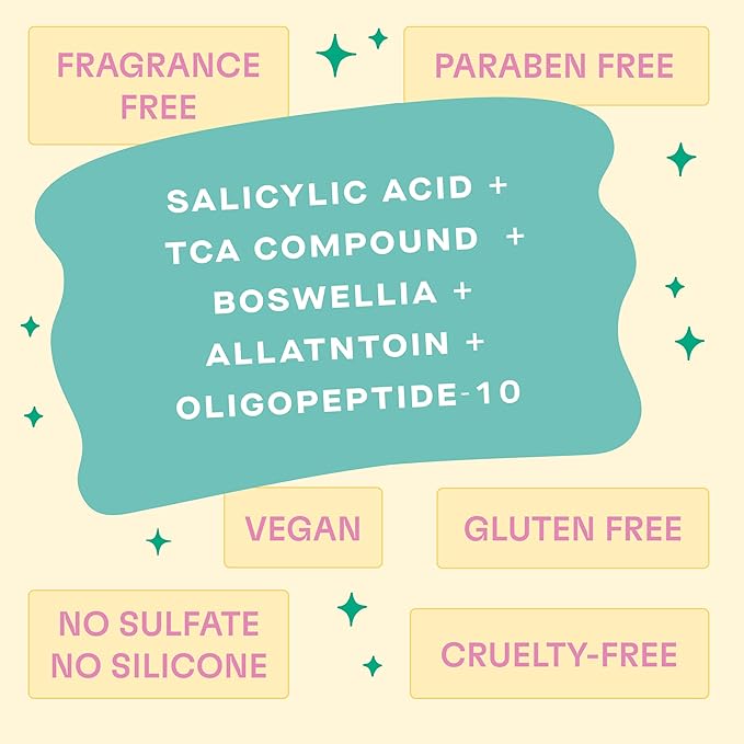 Fawn Acne Clearing Facial Toning Wipes with Salicylic Acid for Teen and Young Skin, Derm-formulated and Vegan, 60 Pads