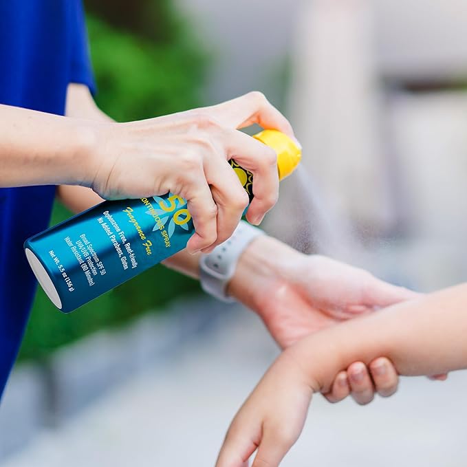 Ocean Potion Kids Sunscreen Spray SPF 50, Broad Spectrum UVA/UVB Sunscreen, Continuous Sunscreen Spray with Vitamin E & Aloe, Oxybenzone-Free, Fragrance-Free, Water-Resistant, 5.5 oz