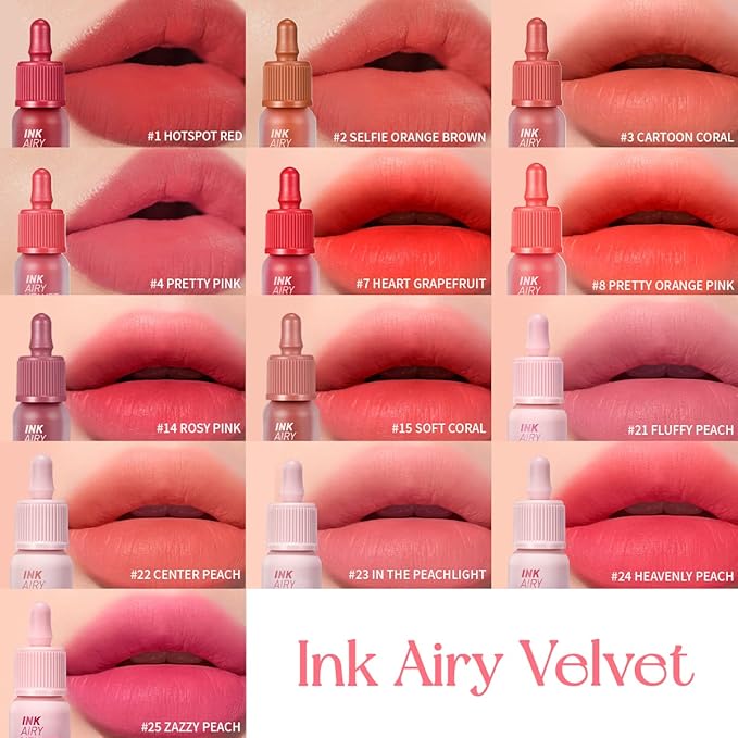 Peripera Ink Airy Velvet Lip Tint | High-Pigmentation, Lightweight, Soft, Moisturizing (028 BERRY GOOD PINK)