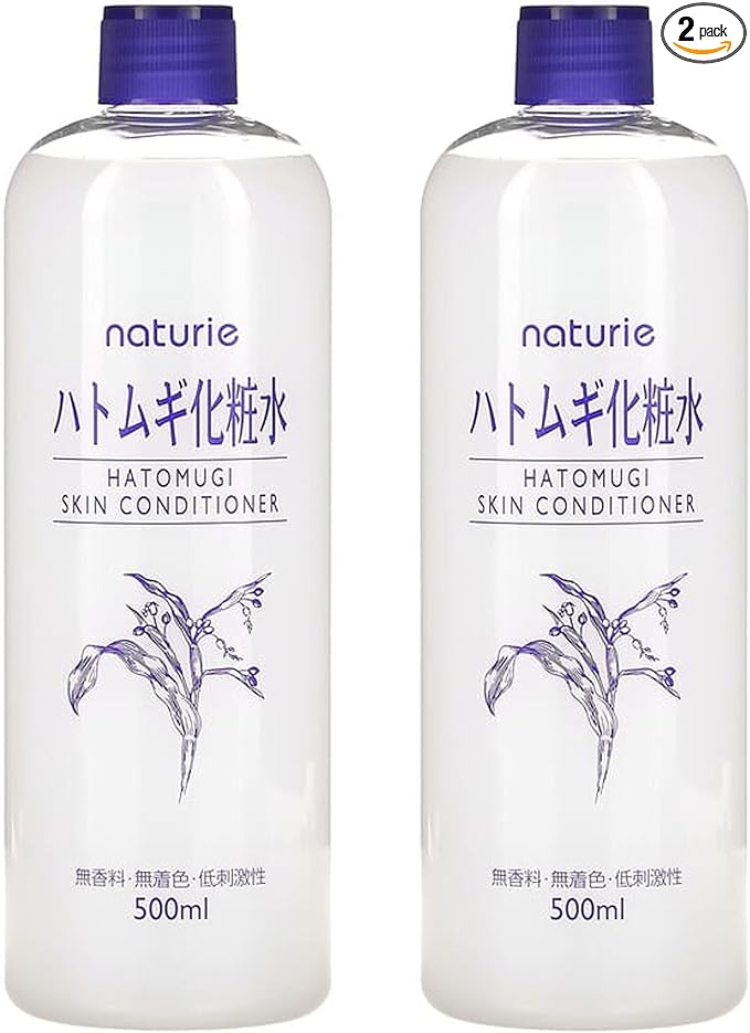 Naturie Adlay (Hatomugi) Skin Conditioner Lotion Toner 500ml Coix Seed Extract 2pack Bundle