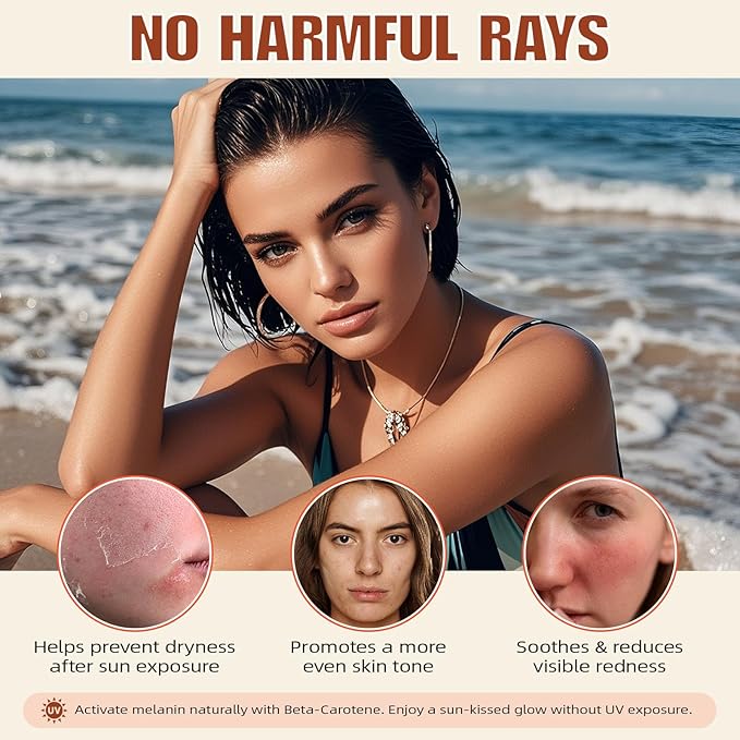 Sunless Tanning Drops to Drink, Sunless Tanning Liquid Drops - Tan Theory Drop to Drink, Moisturizing Tanner for Face and Body, Enhancing Your Natural Skin Tone (1PC)