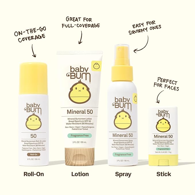 Sun Bum Baby Mineral Sunscreen Lotion | SPF 50 | UVA, UVB Face and Body Protection | Fragrance Free Safe for Sensitive Skin | Travel Size | 3 Ounce | Pack of 2