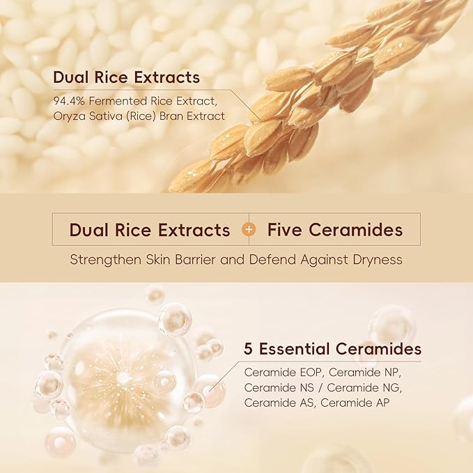 Rice Face Cream, Long Lasting Hydration Quickly Absorbed Non-sticky Face Cream, Lightweight Firming Skin Removing Fine Lines Enhancing Skin Elasticity Beauty Moisturizer For Daily Care