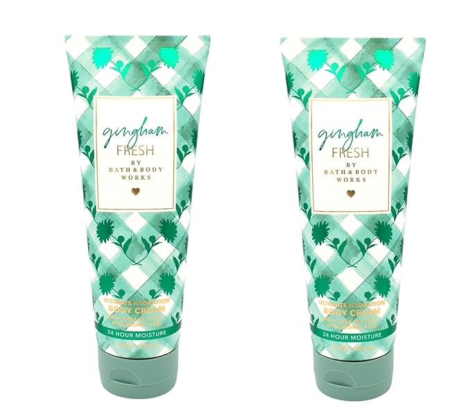 Bath & Body Works Gingham Fresh Ultimate Hydration Body Cream 8 Ounces Pack of 2