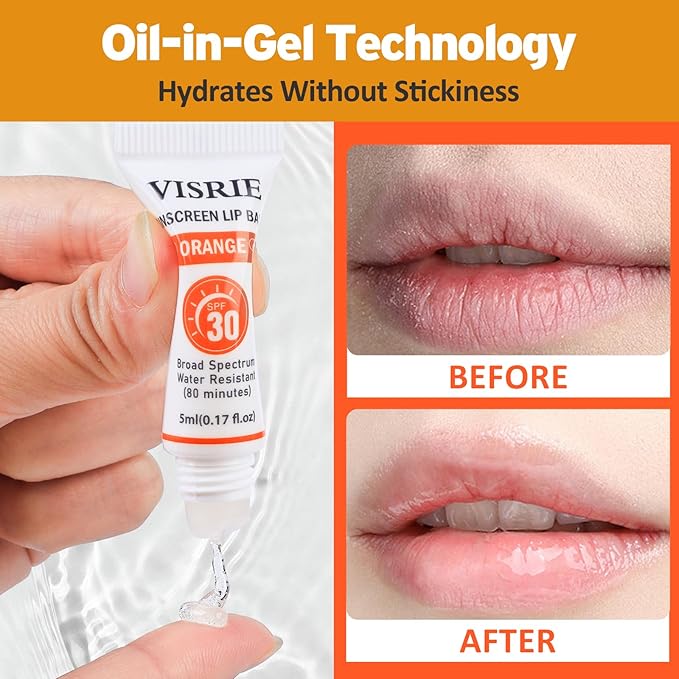 SPF 30 Sunscreen Lip Balm 12 Pack,Clear SPF Lip Gloss UVA/UVB Sun Protection, Moisturizing Lip Sunscreen with Vitamin E and Shea Butter, Travel Sunscreen for Lips