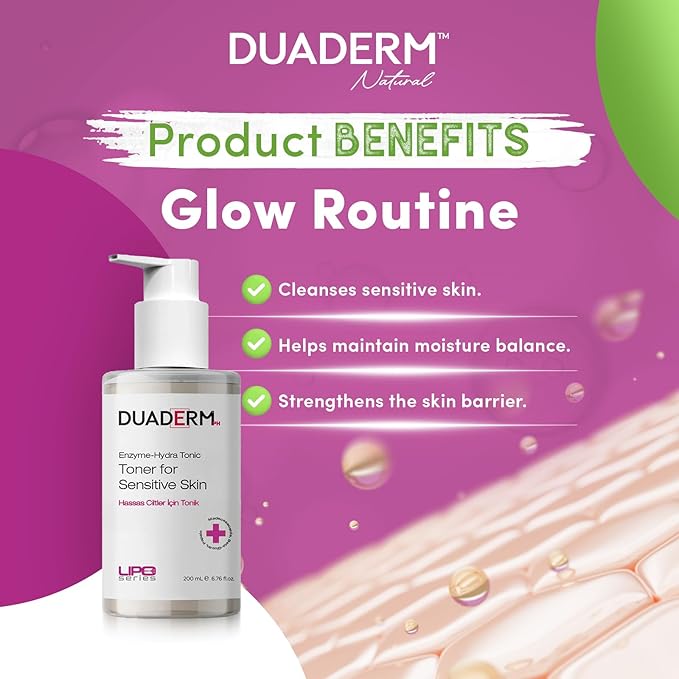 DUADERM Enzyme-Hydra Tonic Toner for Sensitive Skin, Hydrating Alcohol-Free Face Toner, Barrier-Supporting Enzyme Formula, 6.7 fl oz (200 mL)