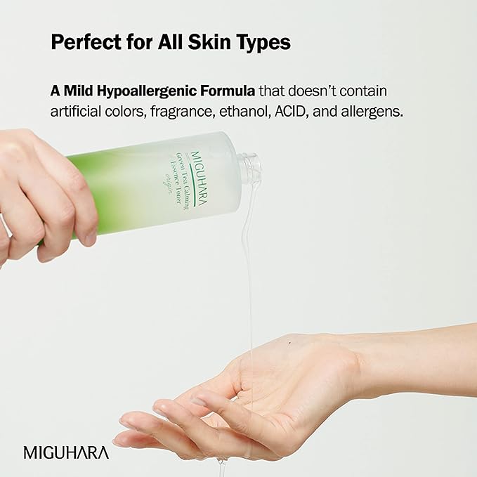 [MIGUHARA] Green Tea Calming Essence Toner Origin 200ml / 6.76 Fl Oz | Facial Toner, Hydrating Toner, Skin Recovery, Calming Toner | All Ingredients Graded EWG Green