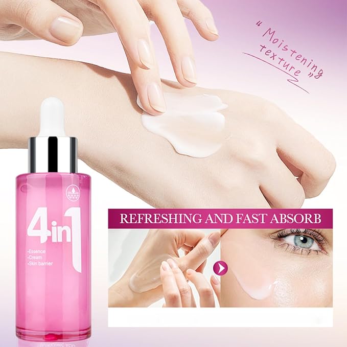 Korean 4-in-1 Super Essence Lotion Moisturizing Face Cream,Hydrating Facial Essence,Women's Facial Toner,Nicotinamide Glossy Serum for all Skins (2pcs)