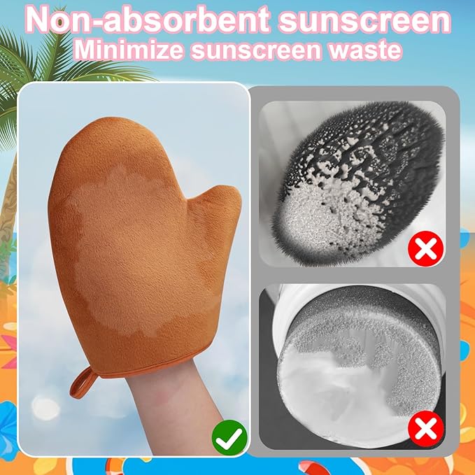 Palksky Sunscreen Applicator for Kids, 6 Pack Sunscreen Mitt Set, Reusability Sunblock Glove Applicator, Sunblock Lotion Buddy Applicator for Beach Vacation Essentials