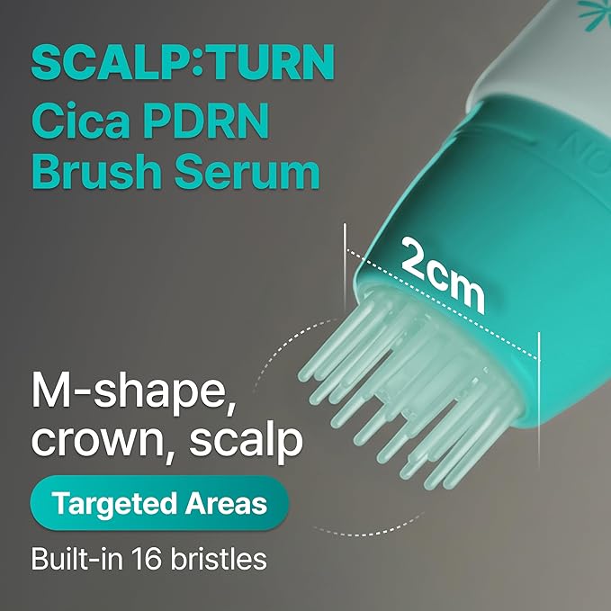 lilyeve SCALPTURN Cica PDRN Scalp Serum with Built-in Brush, PDRN to Strengthen Hair Roots, Itchy Scalp Relief, Dry Scalp Hydration - Korean Hair Care, 1.01 fl. oz.