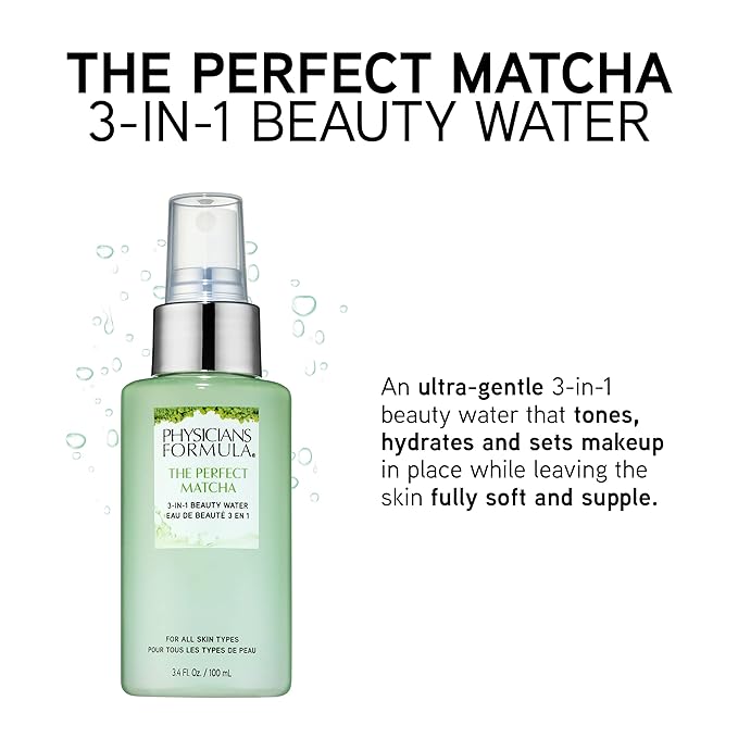 Physicians Formula The Perfect Matcha 3-in-1 Beauty Water Toner & Setting Spray | Dermatologist Tested, Clinicially Tested
