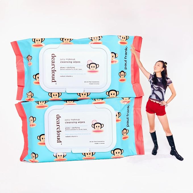 Paul Frank Juicy Makeup Cleansing Wipes - Vitamin C Makeup Remover Towelettes (60 count)