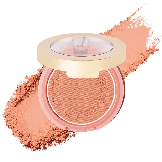 Oulac Peach Blush Makeup Fair Skin| Pigmented Powder Blush Korean Style| Natural Radiant Look| Blendable & Buildable Blush Light Skin| Vegan Cruelty-Free| 4.8g 16 Summer Time