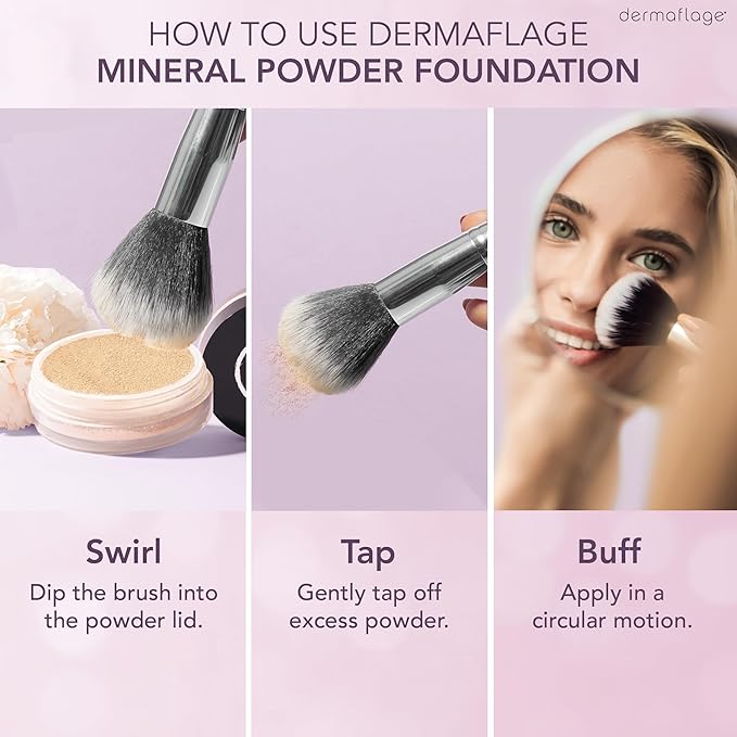 Dermaflage SPF Mineral Powder Sunscreen for Sensitive Skin, All Natural Sunscreen Powder, Broad Spectrum