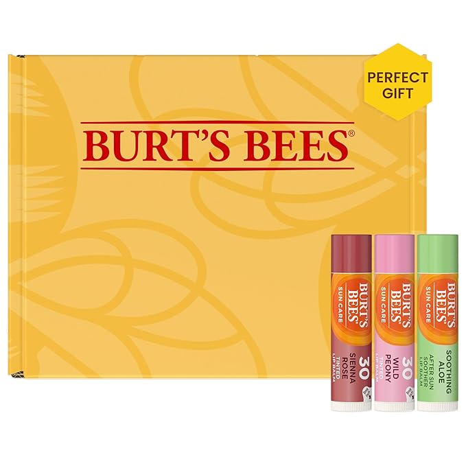 Burt's Bees Easter Basket Stuffers, Lip Balm, Pink Grapefruit, Mango, Coconut & Pear, and Pomegranate Pack, Lip Moisturizer With Beeswax, Natural Origin Conditioning Treatment, 4 Tubes, 0.15 oz.