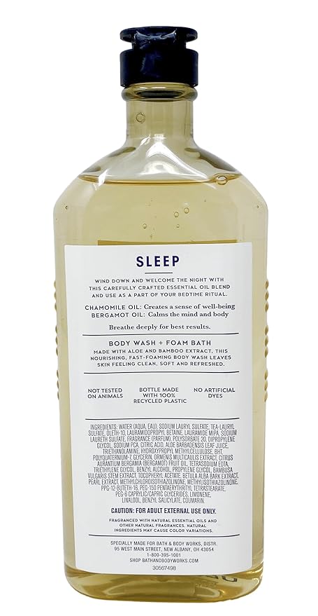Bath and Body Works Chamomile + Bergamot Aromatherapy Body Wash and Foam Bath 10 Fluid Ounce (Chamomile + Bergamot)