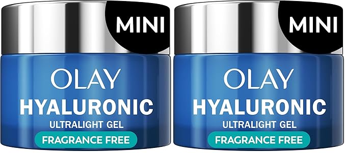 Olay Regenerist Hyaluronic + Peptide 24 Gel Face Moisturizer, Fragrance-Free, All Skin Types, Trial Size 0.5 oz (Pack of 2)