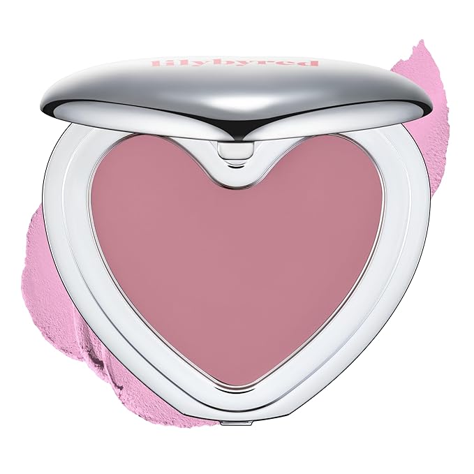 lilybyred Luv Beam Cheek Mousse | Heart-Shaped Korean Cream Blush, Airy Soft-Matte Texture, Soft-Focus & Pore-Blurring Finish, Seamless Buildable, Natural Flush, 0.13 oz. (08 Grape Yogurt Mousse)