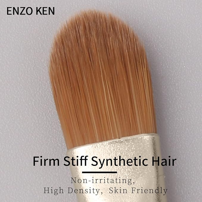 Flat Concealer Foundation Brush and Lip Brush, Mini Under Eye Blending Set, Small Essential Liquid Makeup Brush for Eye Dark Circles Puffiness, Liquid Blush Lipstick, Lipgloss, Spots.