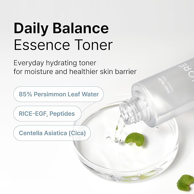Siore Daily Balance Essence Toner | Daily Soothing Toner with Centella and Wheat Sprout Extract, RICE-EGF and Peptides | Korean Pharmacy Anti-Aging Skin Care