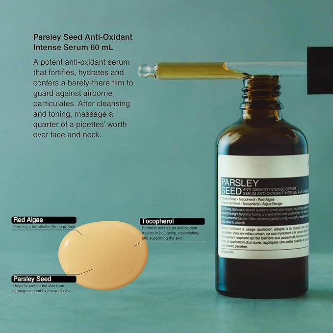 Aesop Parsley Seed Anti-Oxidant Skin Care Kit – Cleanser, Toner & Intense Serum Set | Anti-Aging Hydration & Urban Defense | For All Skin Types